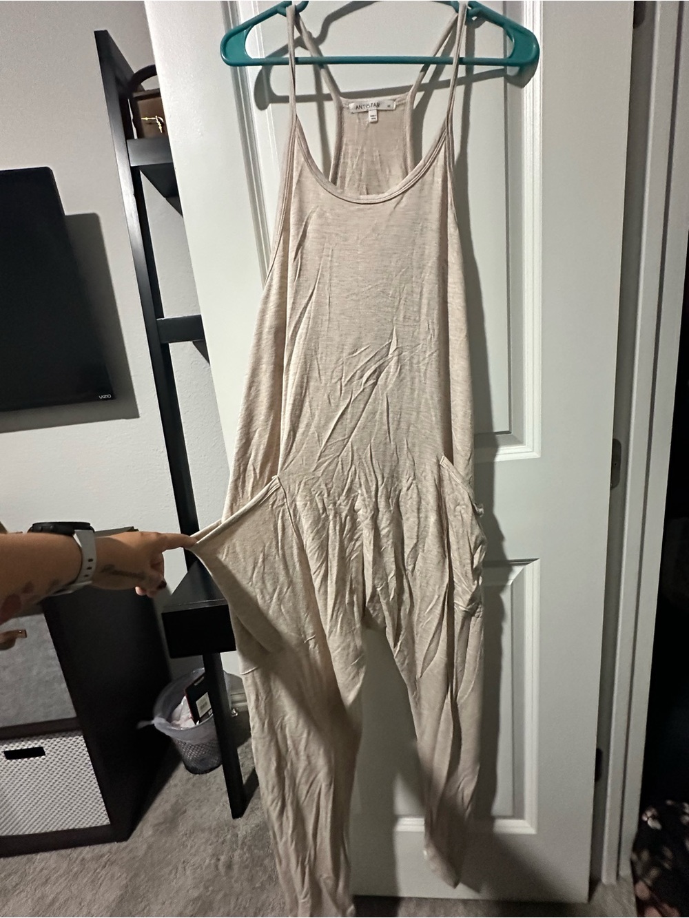ANTISTAR jumpsuit/overalls in Beige Size Medium